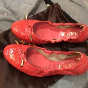 Tods patent leather ballet flats